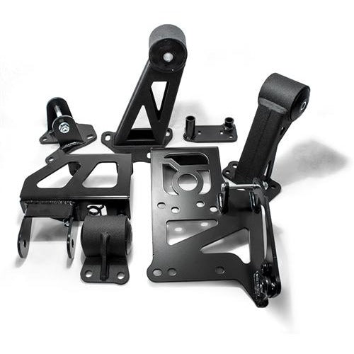 Innovative Mounts 80150-75A - 92-95 Civic 94-01 Integra Conversion Engine Mount Kit J-Series V6 Manual W/ Re-Locator Bracket 250-400HP 75A Black