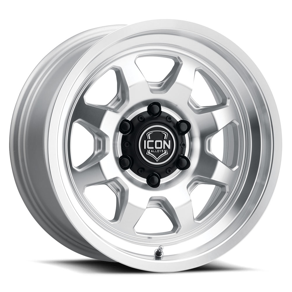 Icon 8117858347SM - Nuevo 17 X 8.5 6 X 5.5 0mm Offset 4.75in BS Silver Machined