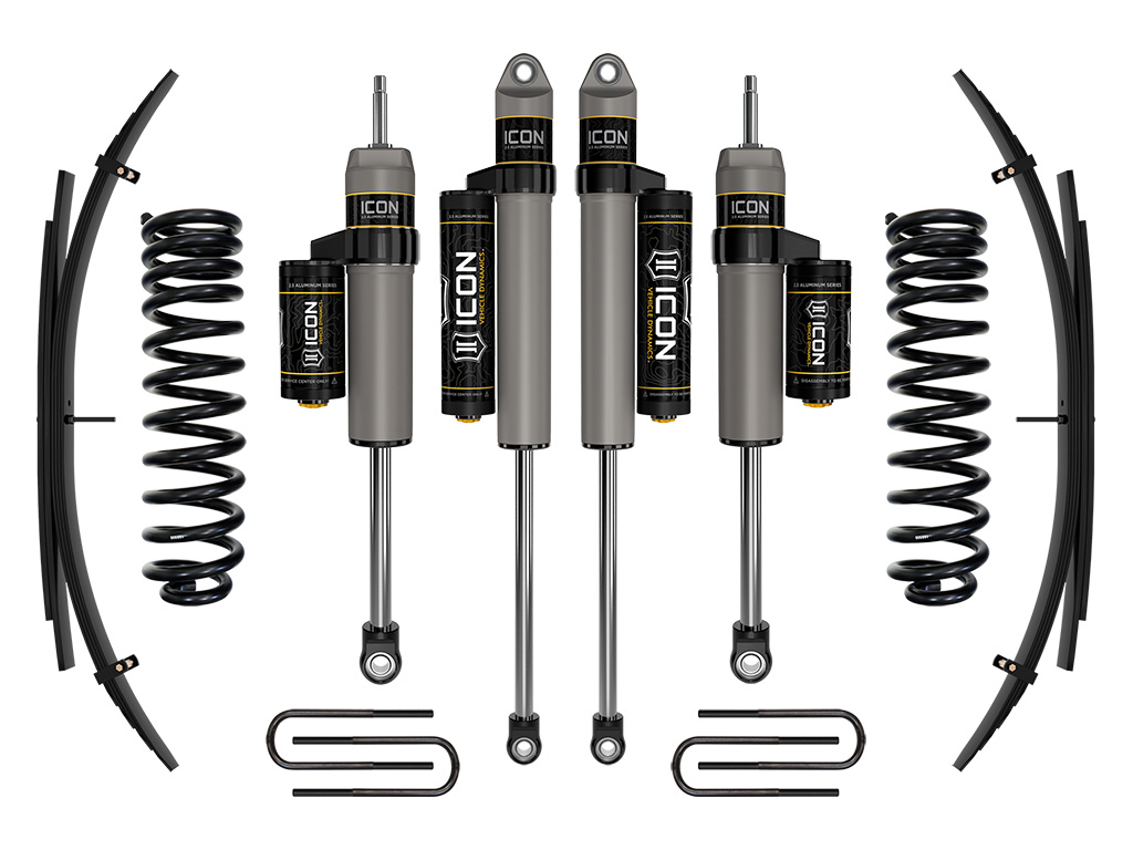 Icon K62522L - 2020-2023 Ford F-250/F-350 Super Duty 4WD Diesel, 2.5" Lift, Stage 2 Suspension System w/ Expansion Packs