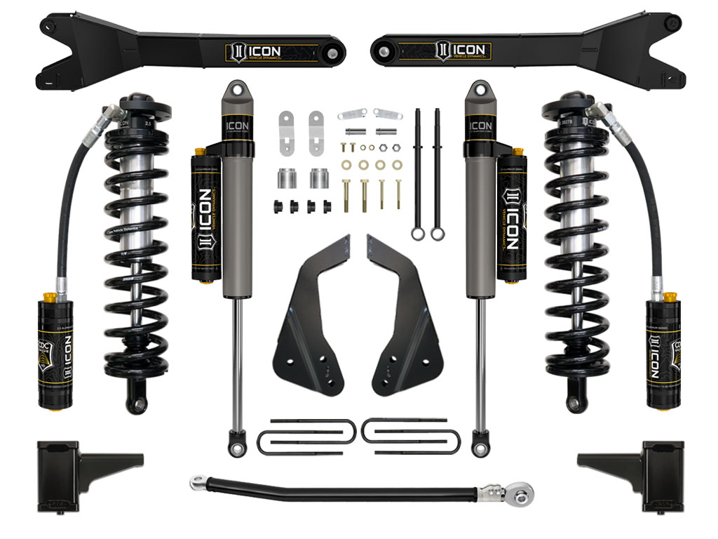 Icon K63114R - 05-07 FORD F250/F350 4-5.5" STAGE 4 COILOVER CONVERSION SYSTEM W RADIUS ARM Icon K63114R - 05-07 FORD F250/F350 4-5.5" STAGE 4 COILOVER CONVERSION SYSTEM W RADIUS ARM