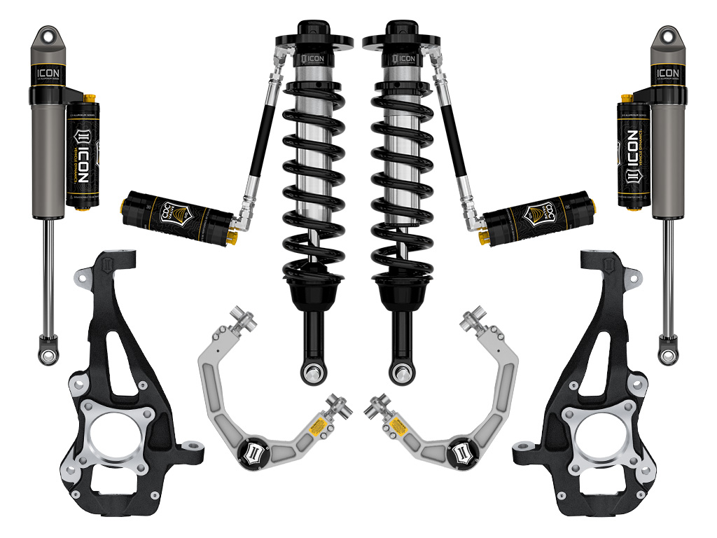 Icon K93144 - 2021-2024 Ford F-150 4WD, 3.5-4.5" Lift, Stage 4 Suspension System, Billet, CDCV