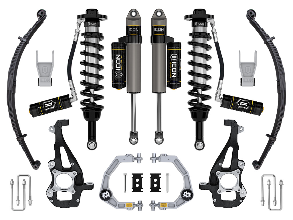 Icon K93143L - 21-23 Ford F150 Tremor 4WD 3.5-4.5in Stage 3 Suspension Sys Billet UCA / Leaf Pack Icon K93143L - 21-23 Ford F150 Tremor 4WD 3.5-4.5in Stage 3 Suspension Sys Billet UCA / Leaf Pack