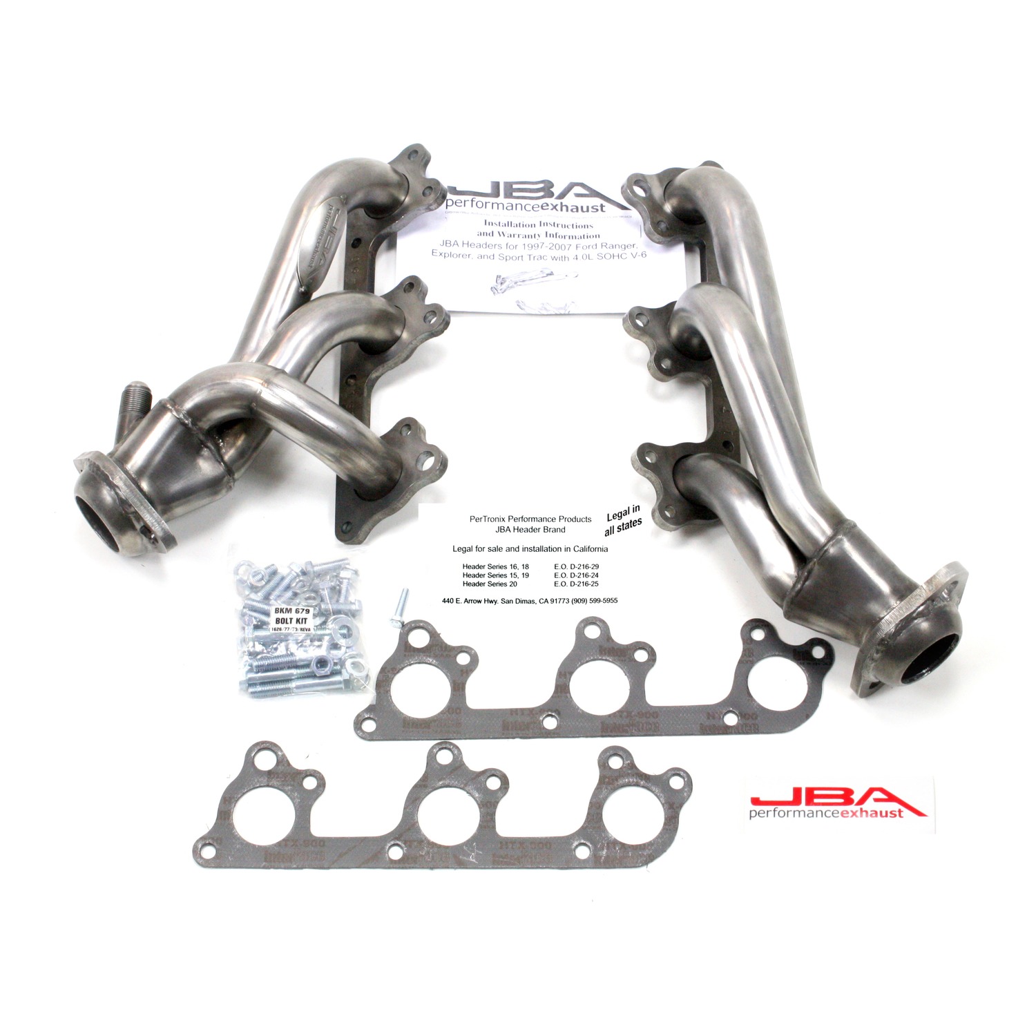 JBA 1674S-1 - 97-11 Ford Ranger 4.0L OHC w/Driver Side EGR 1-1/2in Primary Raw 409SS Cat4Ward Header JBA 1674S-1 - 97-11 Ford Ranger 4.0L OHC w/Driver Side EGR 1-1/2in Primary Raw 409SS Cat4Ward Header
