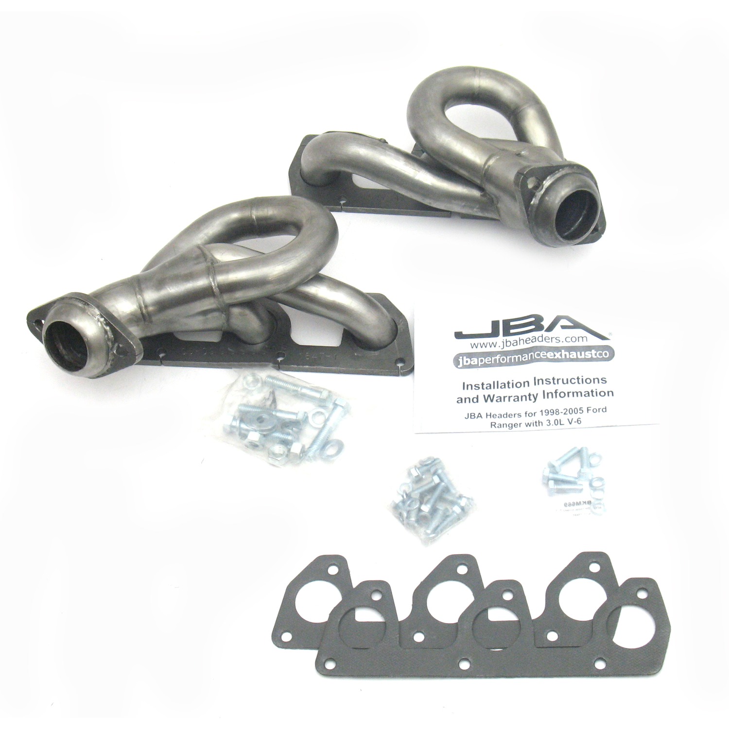 JBA 1647S-1 - 02-08 Ford Ranger 3.0L V6 w/o EGR 1-1/2in Primary Raw 409SS Cat4Ward Header JBA 1647S-1 - 02-08 Ford Ranger 3.0L V6 w/o EGR 1-1/2in Primary Raw 409SS Cat4Ward Header