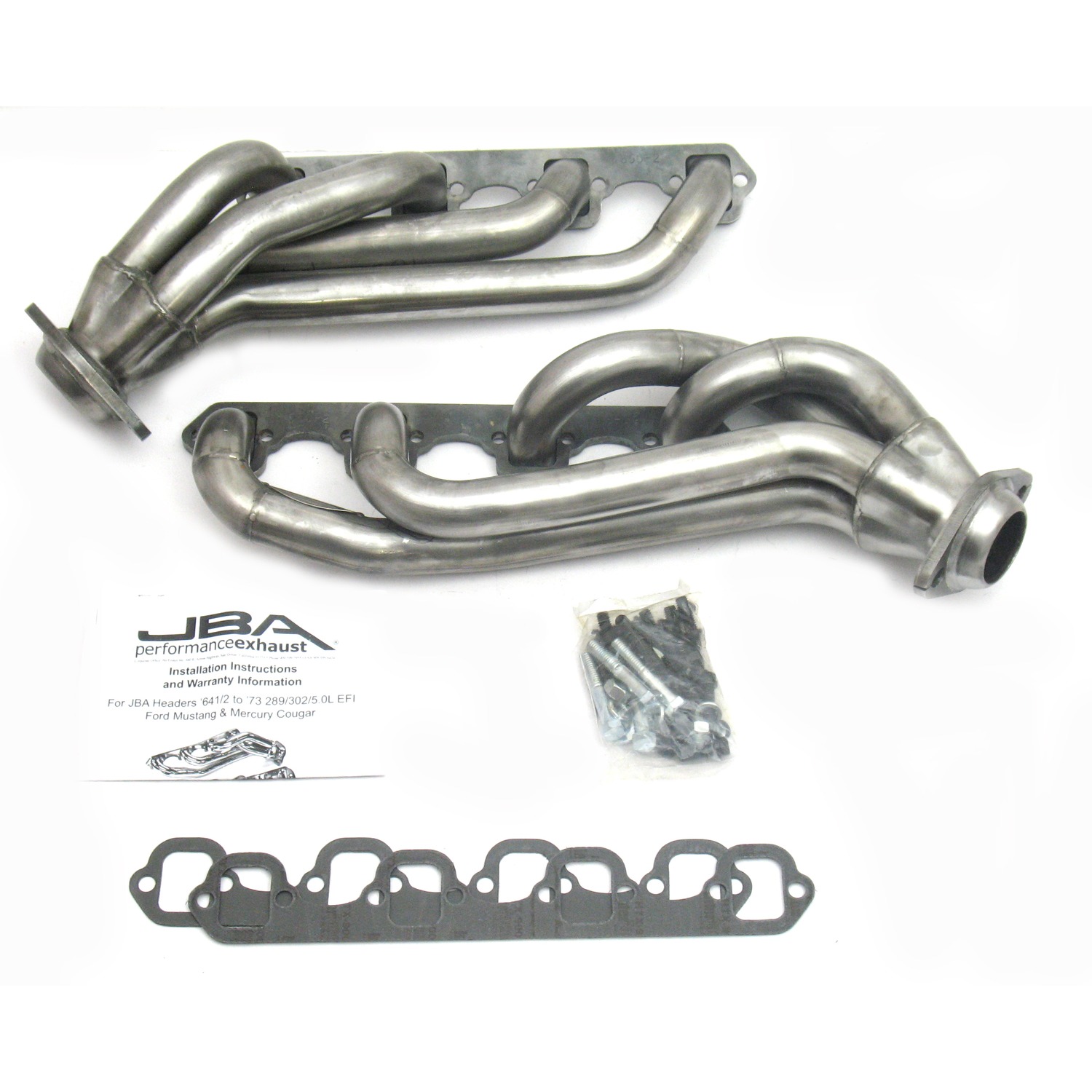 JBA 1650S-2 - 65-73 Ford Mustang 260-302 SBF w/GT40-P Heads 1-5/8in Primary Raw 409SS Mid Length Header JBA 1650S-2 - 65-73 Ford Mustang 260-302 SBF w/GT40-P Heads 1-5/8in Primary Raw 409SS Mid Length Header