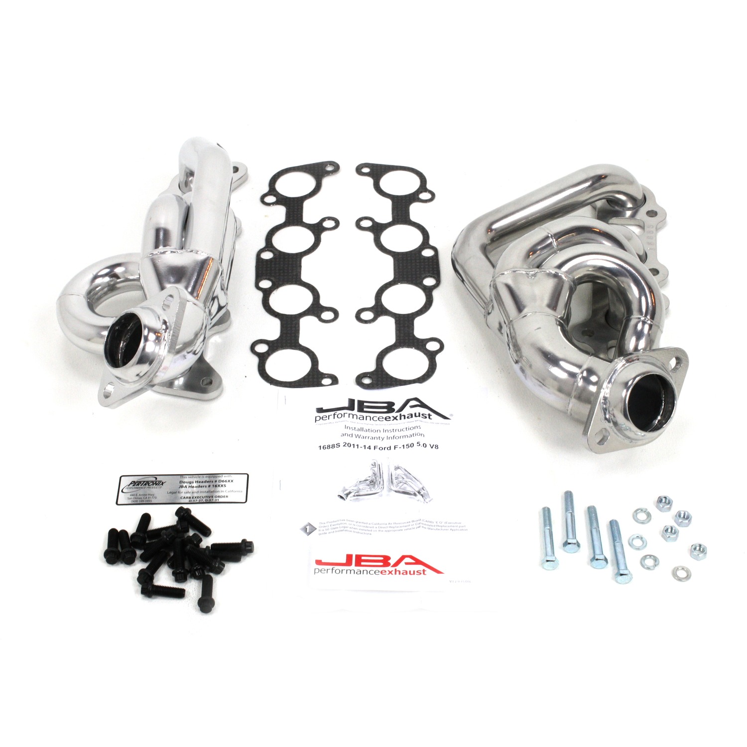 JBA 1688SJS - 11-14 Ford F-150 5.0L Coyote 1-5/8in Primary Silver Ctd Cat4Ward Header