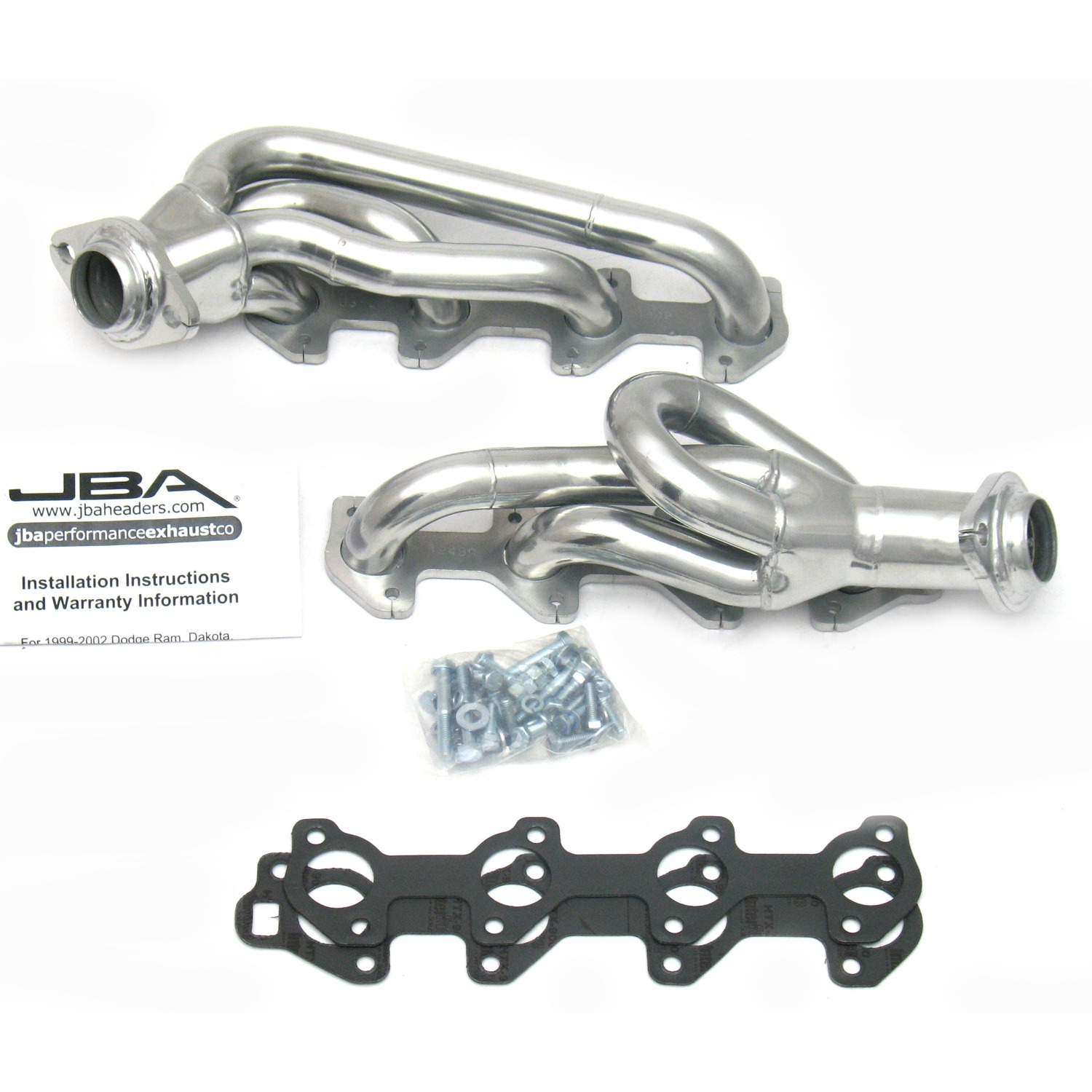 JBA 1949SJS - 00-03 Dodge 4.7L PowerTech 1-1/2in Primary Silver Ctd Cat4Ward Header