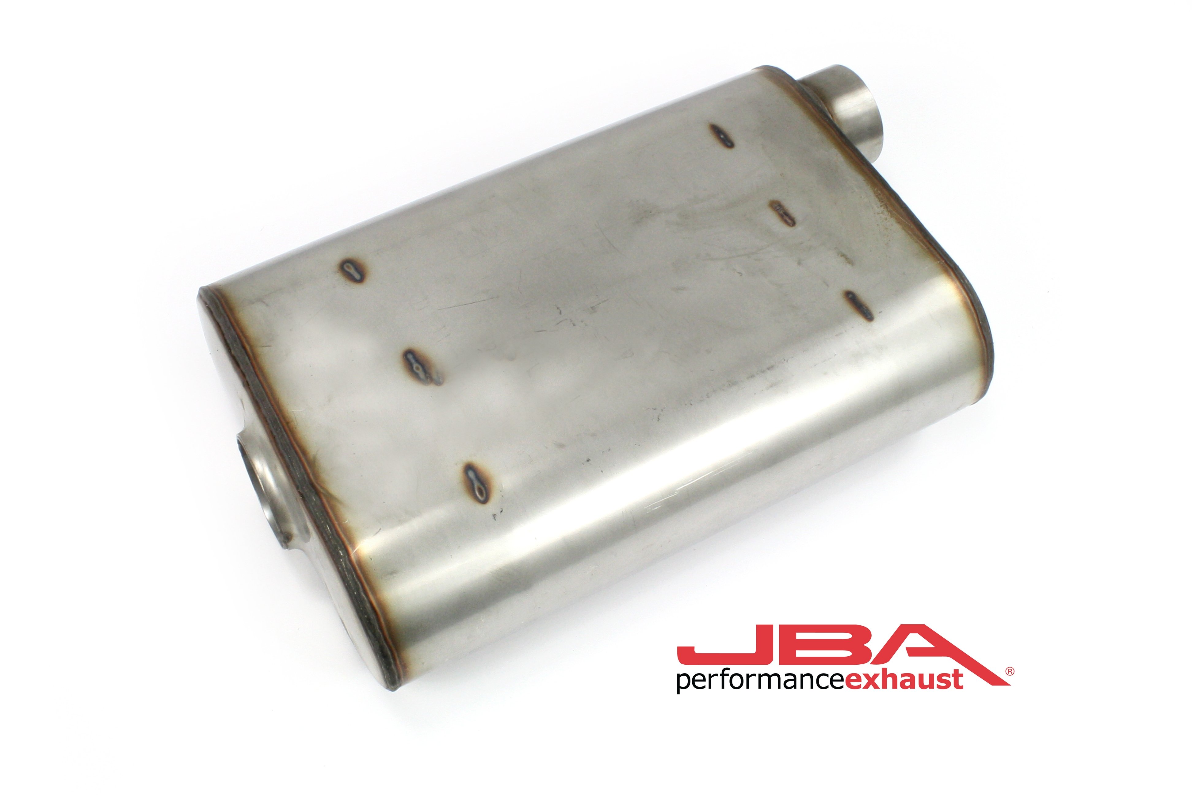 JBA 40-251400 - Universal Chambered Style 304SS Muffler 14x9.75x4 2.5in Inlet Diameter Offset/Offset