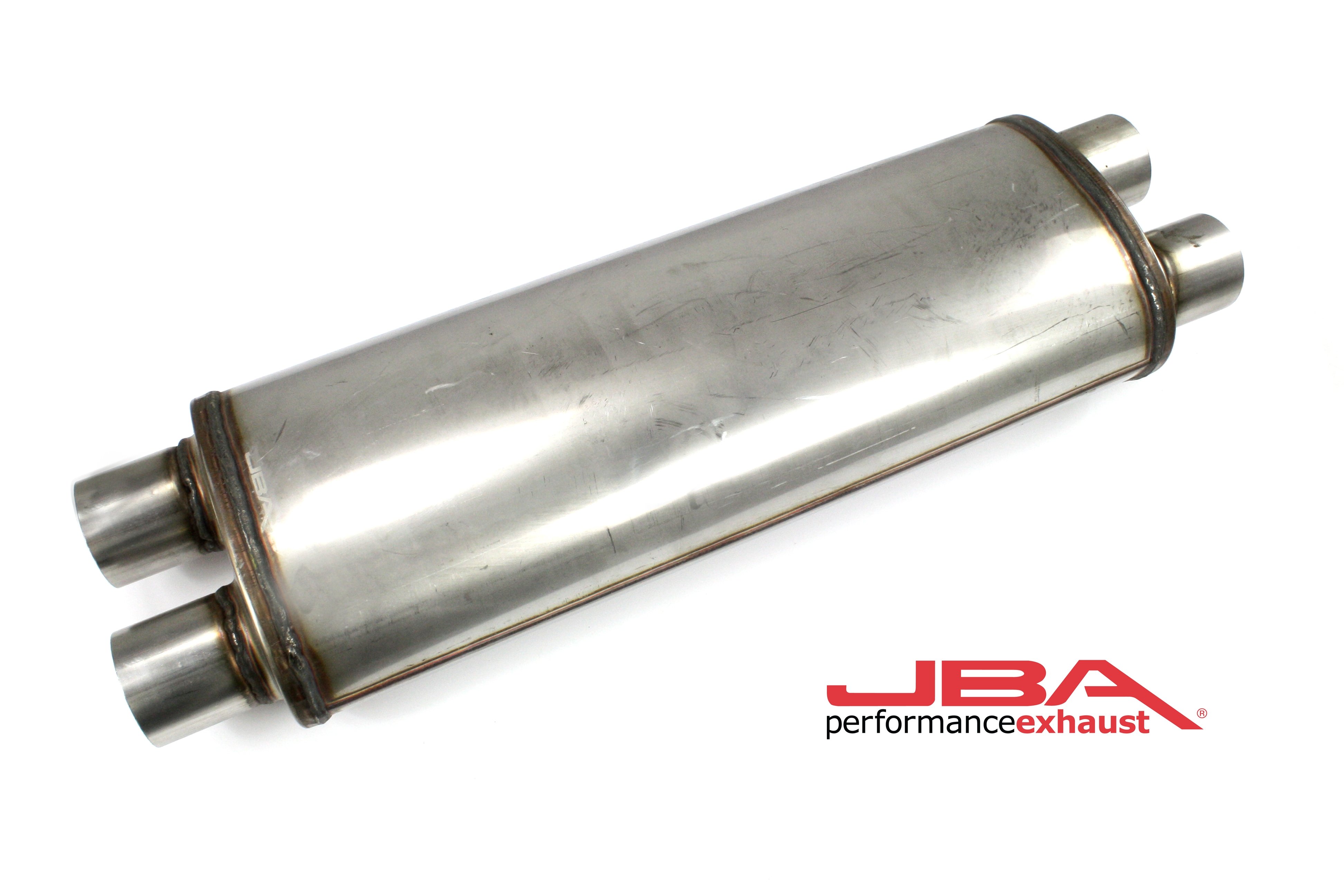 JBA 40-252200 - Universal Chambered 304SS Muffler 22x8x5 2.5in Dual In/Dual Out