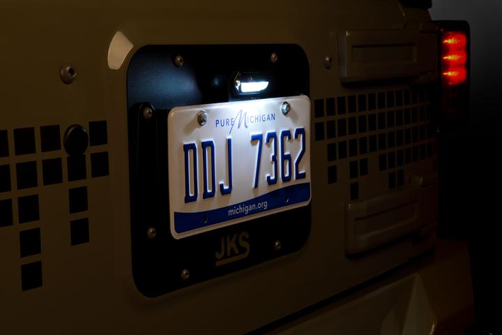 JKS JKS8210 - License Plate Relocation Kit w/Light Wrangler JK JKS JKS8210 - License Plate Relocation Kit w/Light Wrangler JK