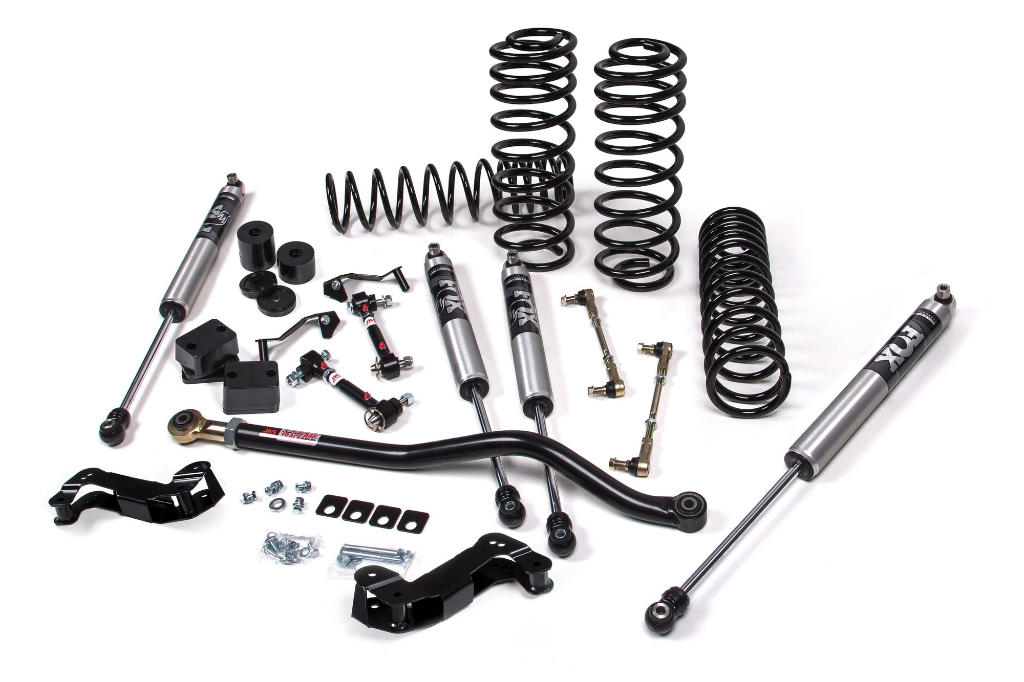 JKS JSPEC137KFP - 2018-2024 Jeep Wrangler JL J-Kontrol 2.5 Inch Lift Kit 4 Door w/Fox 2.0 Performance Series Shocks Standard Rate Coils JSPEC JKS JSPEC137KFP - 2018-2024 Jeep Wrangler JL J-Kontrol 2.5 Inch Lift Kit 4 Door w/Fox 2.0 Performance Series Shocks Standard Rate Coils JSPEC