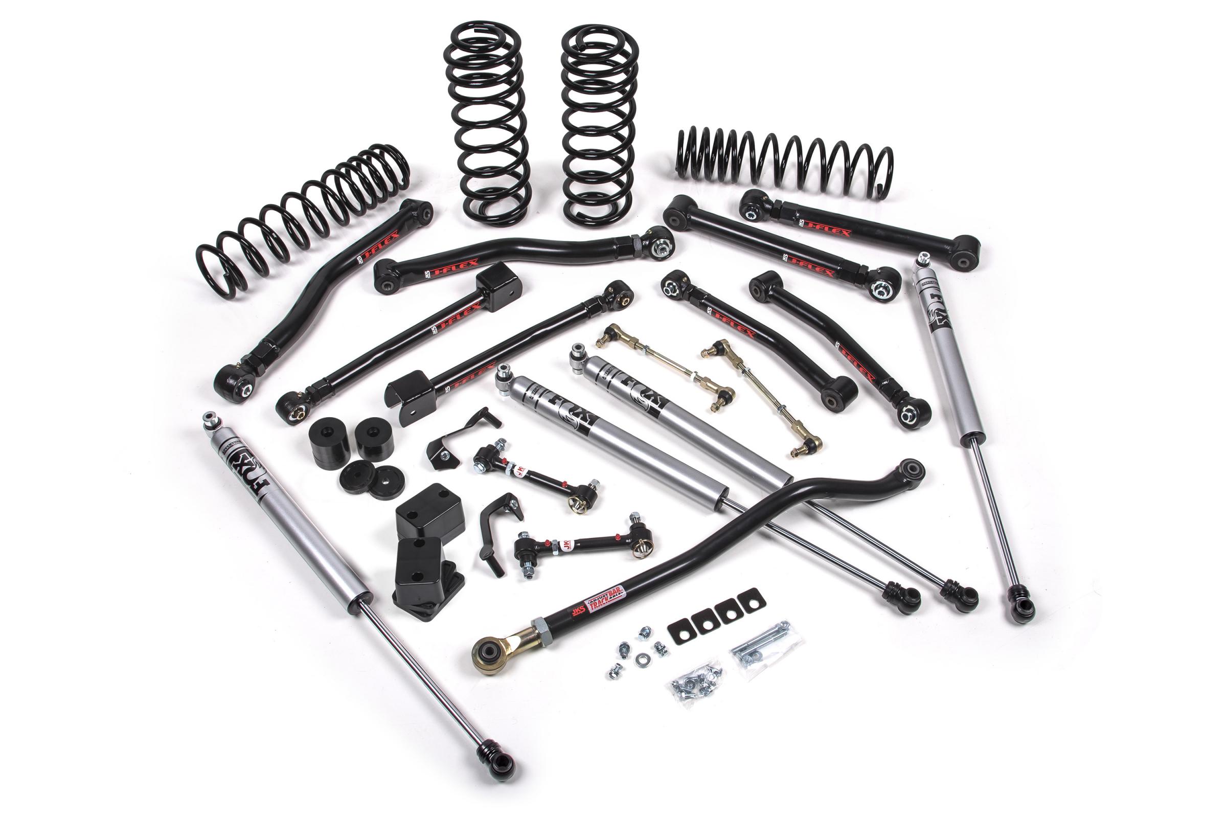 JKS JSPEC125KFA - 2018-2024 Jeep Wrangler JL J-Krawl 2.5 Inch Lift Kit 4 Door w/Fox Adventure Series Shocks Standard Rate Coils JSPEC