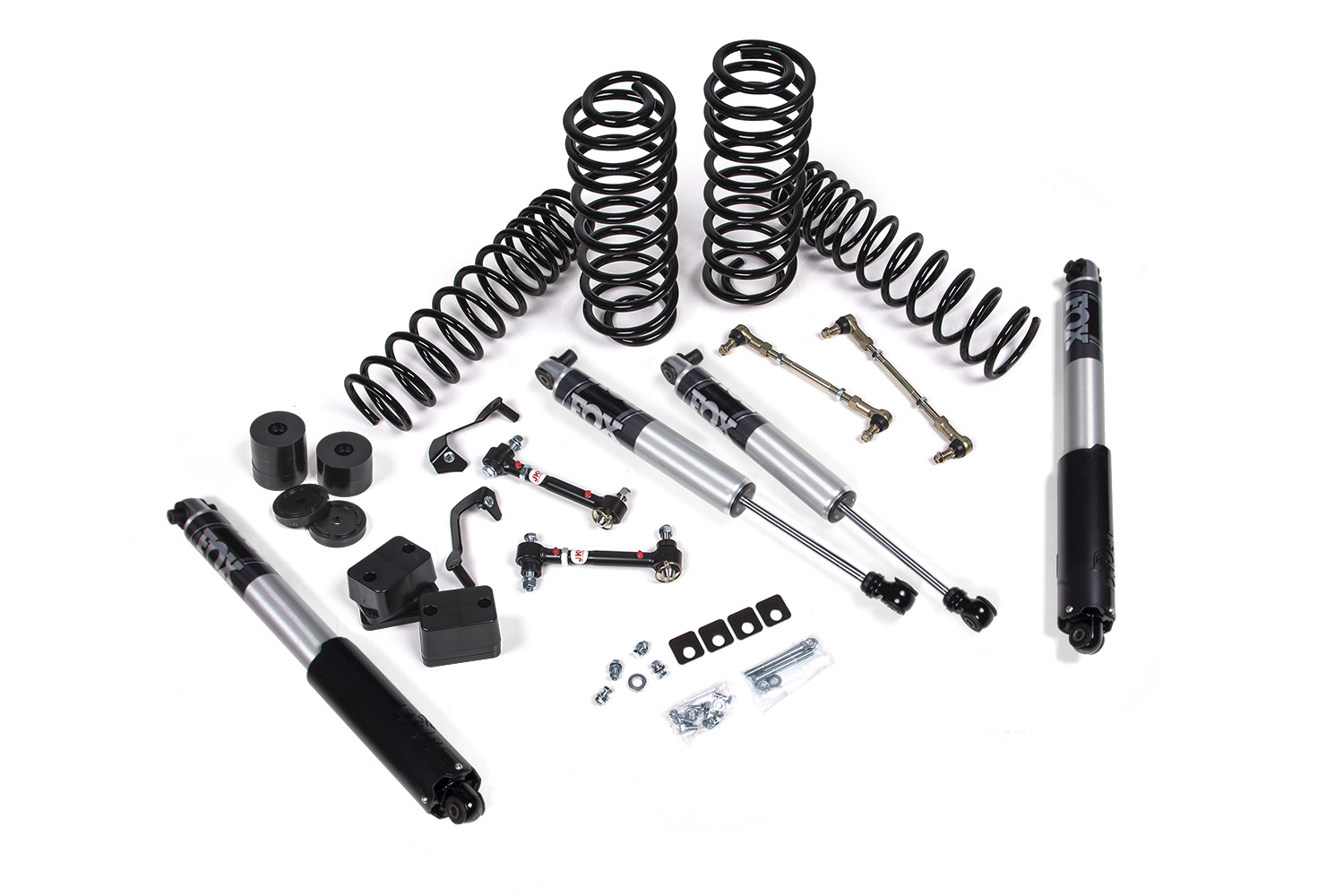 JKS JSPEC155PS - 2018-2024 Jeep Wrangler JL 1.5 Inch Suspension Lift Kit 1 Inch Rear Coil Spring Fox 2.5 Performance Series Shocks JSPEC