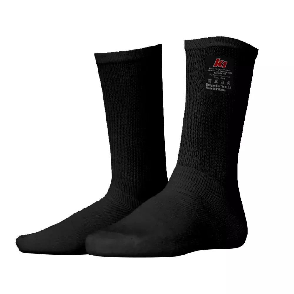 K1 Racegear 26-NSO-N-SM - Socks Nomex K1 Black Small/Medium