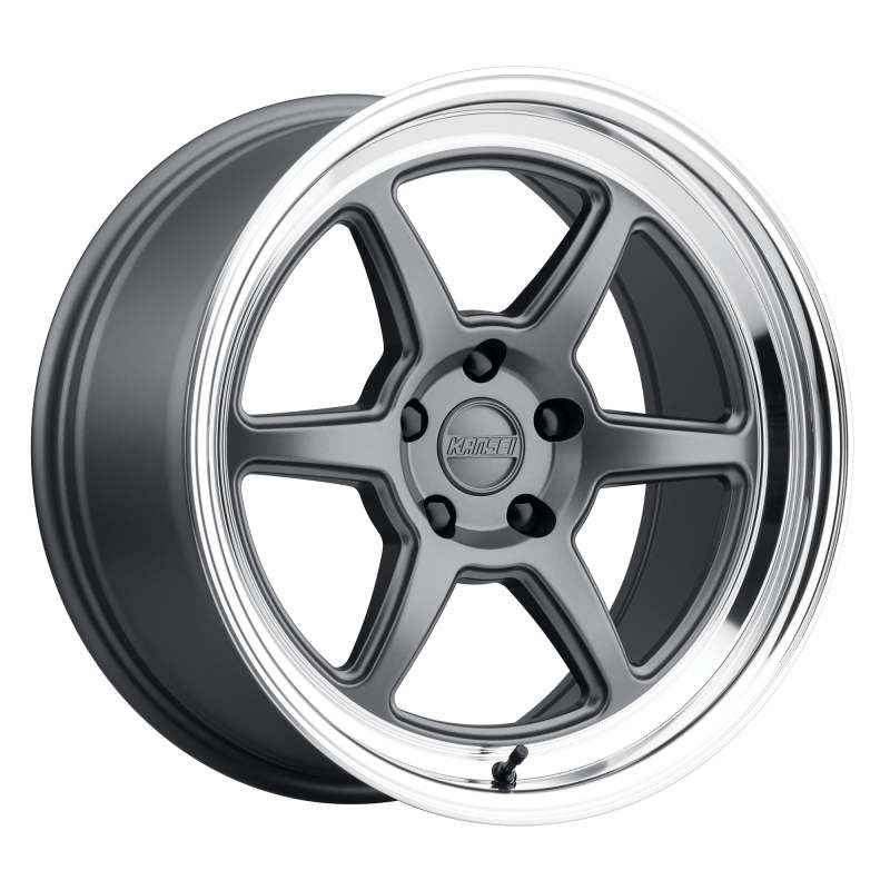 Kansei K14G-181517+12 - K14G Roku 18x10.5in / 5x112 BP / 12mm Offset / 66.56mm Bore - Grey & Machined Lip Wheel
