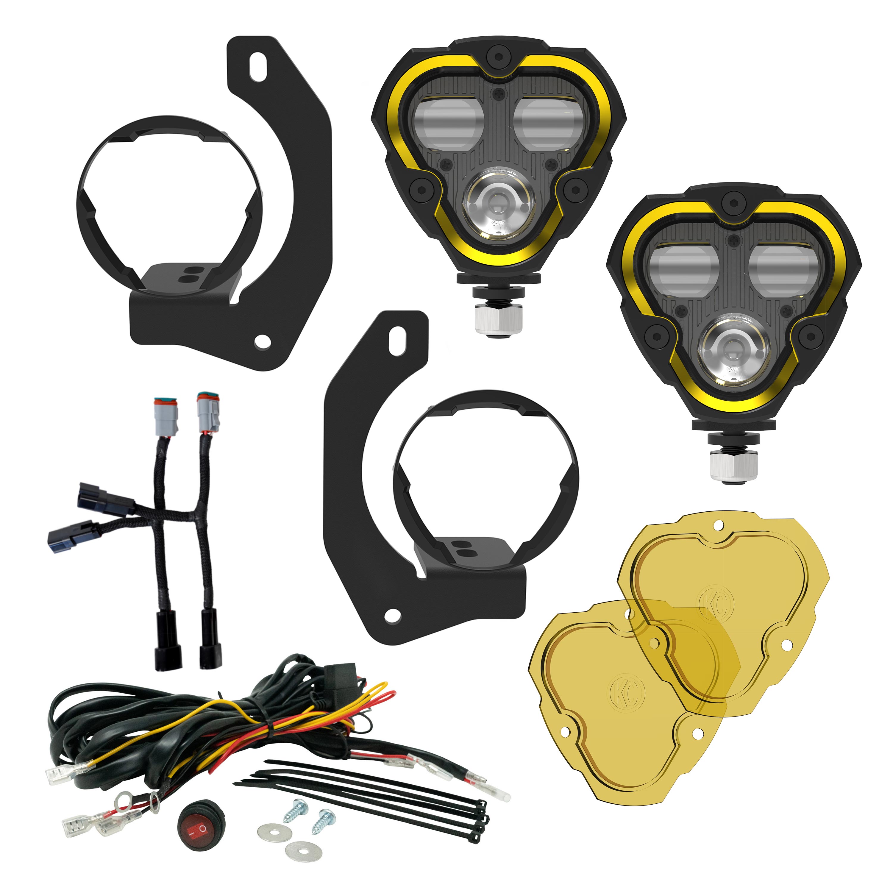 KC HiLiTES 97149 - FLEX ERA 3 Dual Mode SAE Fog Lights - 2-Light Master Kit for Jeep JK/JL/JT Steel Bumpers
