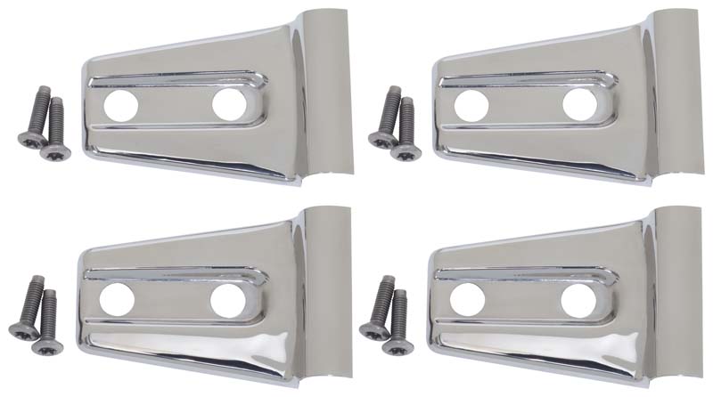 Kentrol 30020 - Jeep JK Door Hinge Overlays 4 Pieces 2 Door 07-18 Wrangler JK Polished Silver