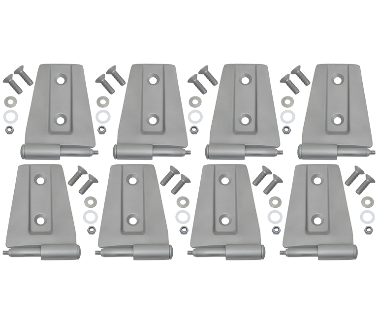 Kentrol 40576 - Jeep JK Door Hinge Set 8 Pieces 4 Door 07-18 Wrangler JK Bare Grey