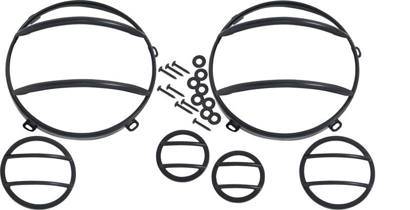 Kentrol 50013 - Jeep JK Headlight and Marker Cover Set 6 Pieces 07-18 Wrangler JK Powdercoat Black