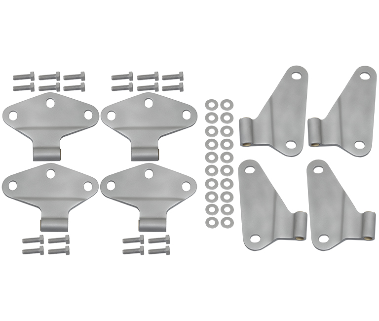 Kentrol 40581 - Jeep JK Body Door Hinge Set 8 Pieces 4 Door 07-18 Wrangler JK Bare Grey