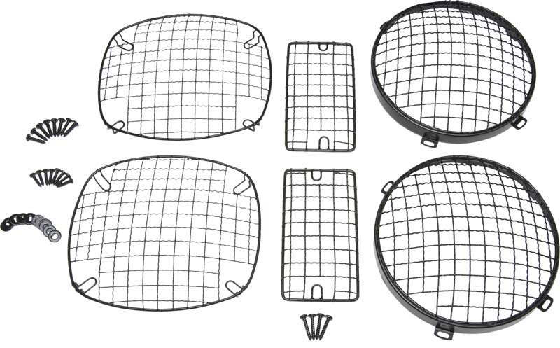 Kentrol 50488 - Jeep TJ Wire Mesh Guard Set 6 Pieces 97-06 Wrangler TJ Powdercoat Black