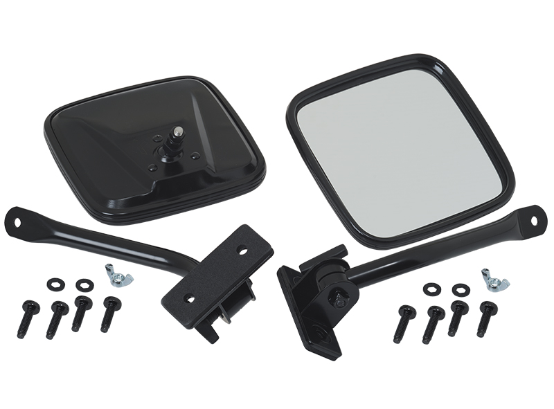 Kentrol 50496 - Jeep TJ/JK E-Z Detach Mirrors Pair 97-18 Wrangler TJ/JK Powdercoat Black