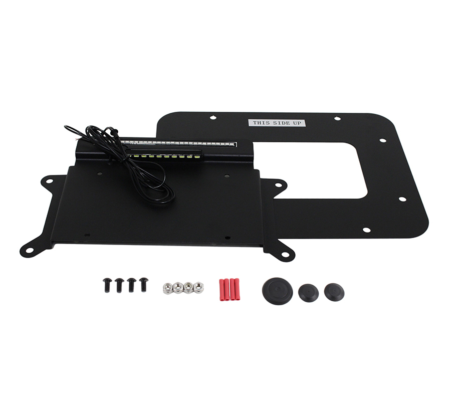 Kentrol 80703 - Jeep JK BackSide License Plate Mount with LED's 07-18 Wrangler JK Textured Black