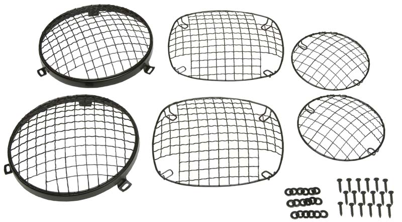 Kentrol 50465 - Jeep CJ Wire Mesh Guard Set 6 Pieces 76-86 CJ Powdercoat Black