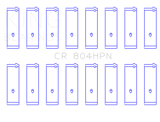 King Engine Bearings CR 804HPN STDX - CONNECTING ROD BEARING SET For FORD 260CI 289CI 302 5.0L WINDSOR King Engine Bearings CR 804HPN STDX - CONNECTING ROD BEARING SET For FORD 260CI 289CI 302 5.0L WINDSOR