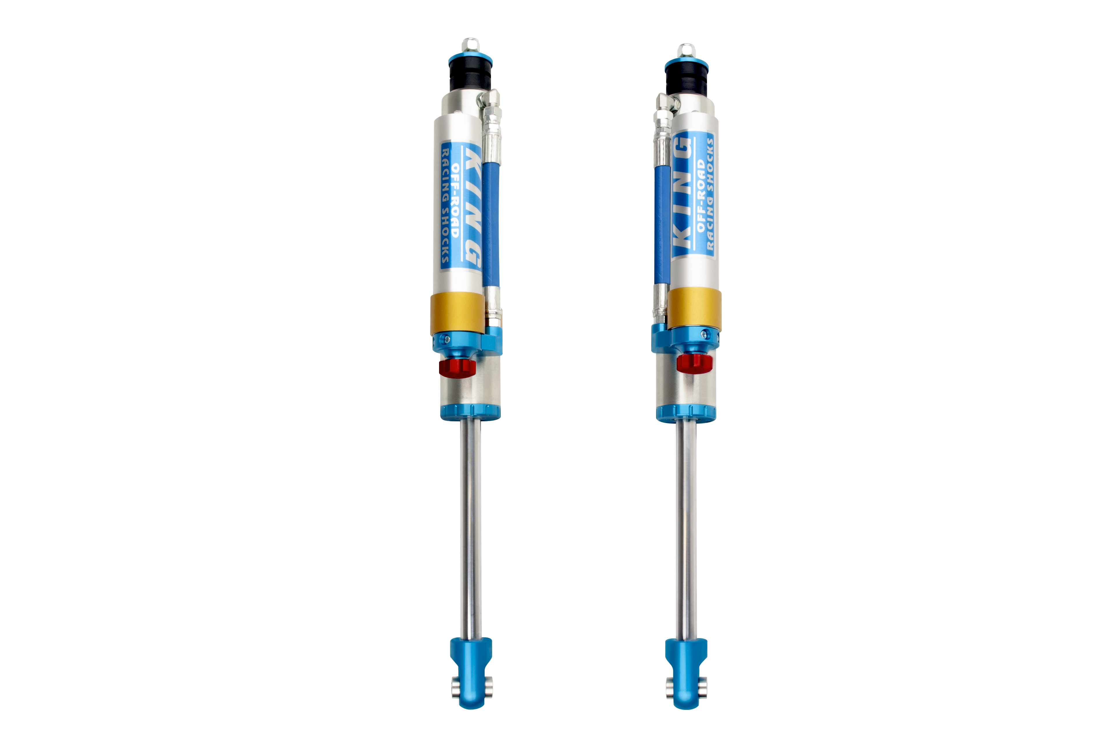 King Shocks 25001-210A - 2019+ Ram 1500 4WD Rear 2.5 Dia Piggy Hose Reservoir Shock w/Adjuster (Pair)