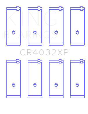 King Engine Bearings CR4032XP0.25 - King Toyota 4AGE/4AGZE 16V 1.6L 0.25 Oversized Tri-Metal Performance Rod Bearing Set