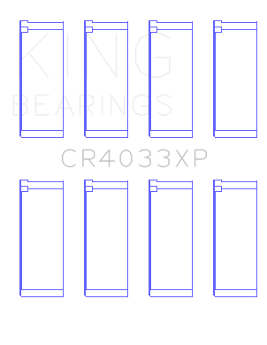 King Engine Bearings CR4033XP0.25 - King Honda F20C/F22C/97-01 H22A4 Rod Bearing Set - Size +0.25mm