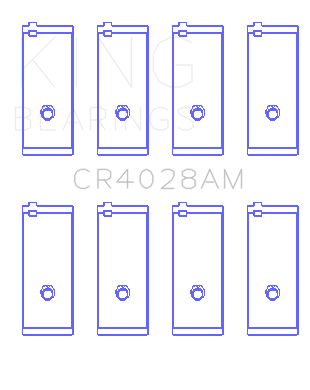 King Engine Bearings CR4028AM0.25 - Toyota 3Y (Size +0.25mm) Connecting Rod Bearing Set