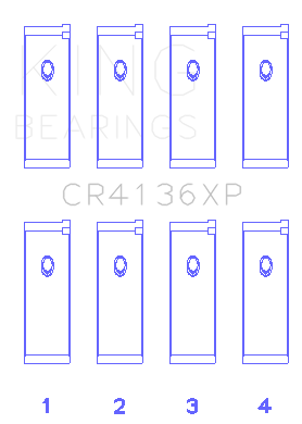 King Engine Bearings CR4136XP.026 - King Nissan SR20DE/DET RWD (2.0L) (Size .026) Connecting Rod Bearing Set