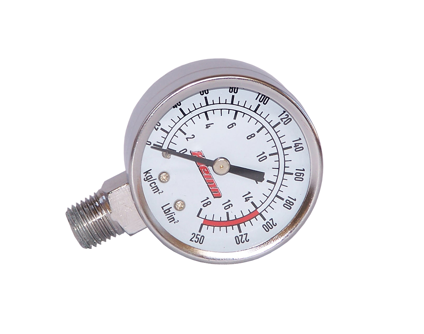 Kleinn Air Horns 1024 - Kleinn Stem Mount Analog Chrome-Plated Air Gauge/ 0-250 PSI - 1/4In M NPT Inlet