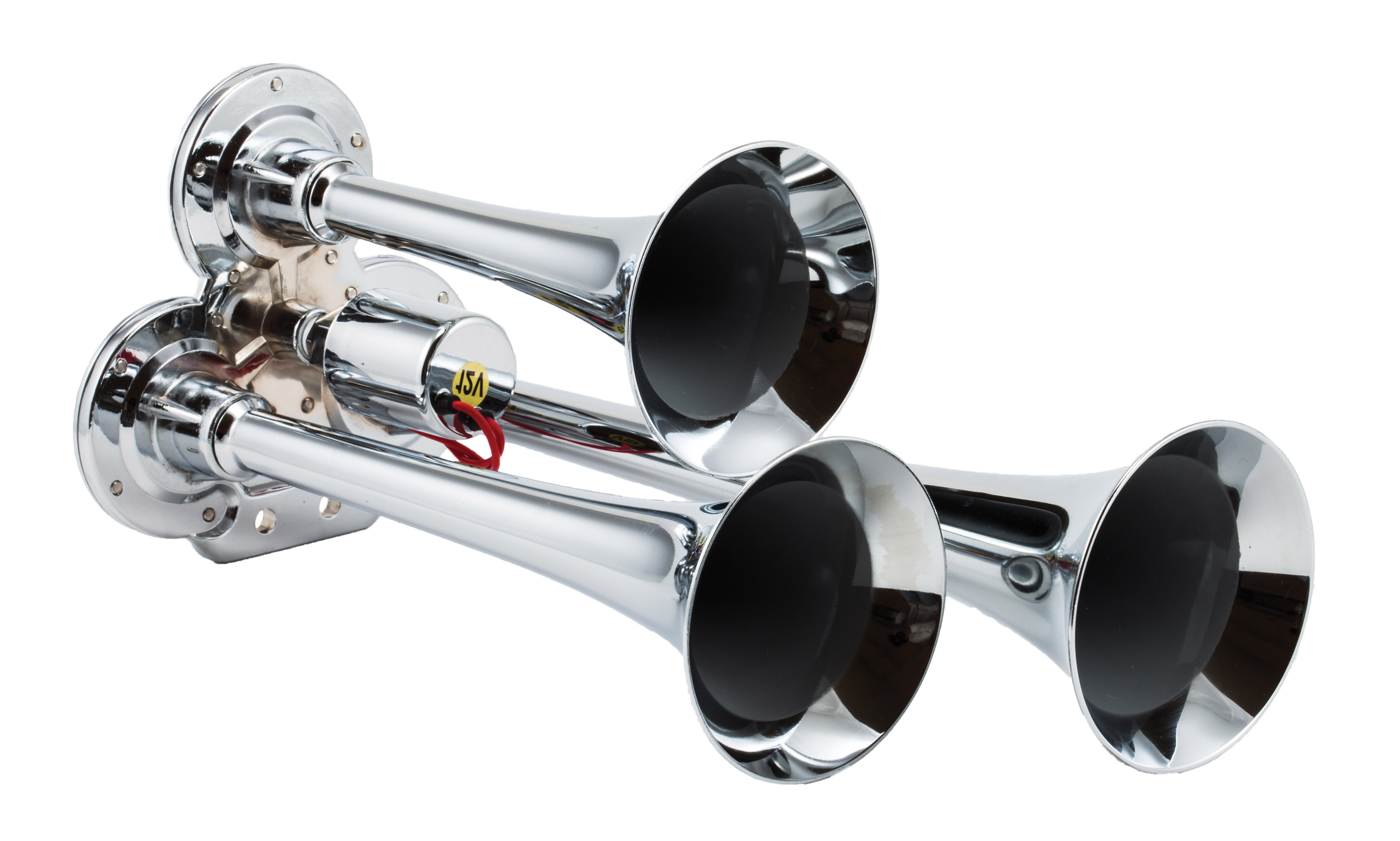 Kleinn Air Horns 130 - Kleinn Chrome Triple Horn/ 12.5In/10In/7.5In - Chrome-Plated Zinc Alloy