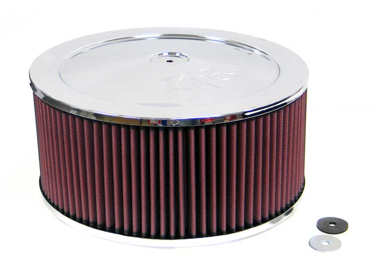 K&N 60-1210 - 14in. Red Custom Air Cleaner Assembly - 5.125in. Flange x 11in OD x 7.25in. H w/Vent K&N 60-1210 - 14in. Red Custom Air Cleaner Assembly - 5.125in. Flange x 11in OD x 7.25in. H w/Vent