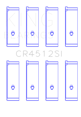 King Engine Bearings CR4512SI1.0 - Honda D17A1/2 1.7L 16V (Size +1.0mm) Connecting Rod Bearing Set