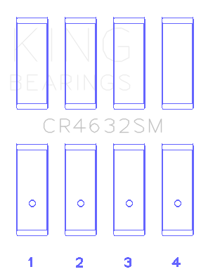 King Engine Bearings CR4632SM - King Nissan HR15/16DE (Size STD) Rod Bearing Set
