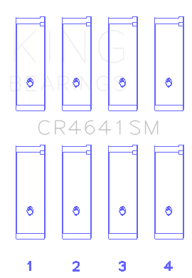 King Engine Bearings CR4641SM0.25 - King Suzuki J24B (Size 0.25 Oversized) Rod Bearing Set