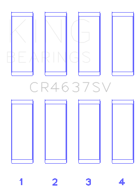 King Engine Bearings CR4637SV0.25 - King Audi BYT/CDNC/CCZD/CPSA Connecting Rod Bearing Set