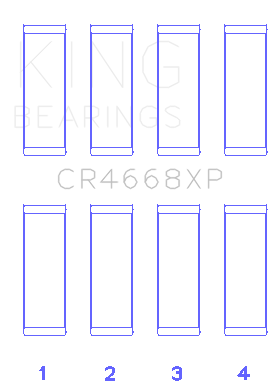 King Engine Bearings CR4668XP0.25 - Hyundai G4Ke/G4Kc (Size +0.25mm) Connecting Rod Bearing Set