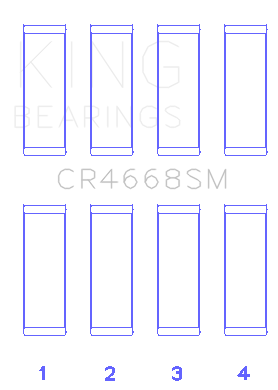 King Engine Bearings CR4668SM0.5 - Hyundai G4Ke/G4Kc (Size +0.50mm) Connecting Rod Bearing Set