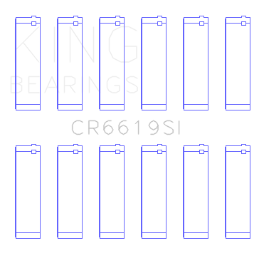 King Engine Bearings CR6619SI0.25 - Ford V6 (Size +0.25mm) Connecting Rod Bearing Set