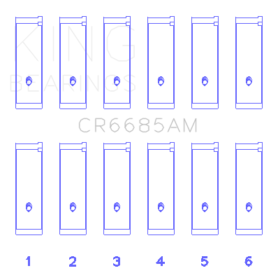 King Engine Bearings CR6685AM - CONNECTING ROD BEARING SET For ISUZU 6VD1