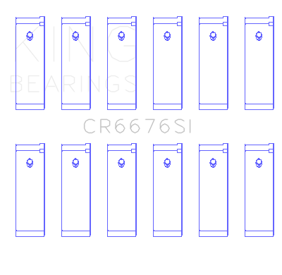 King Engine Bearings CR6676SI0.5 - Nissan Rb30/Vg30 (Size +0.50mm) Connecting Rod Bearing Set