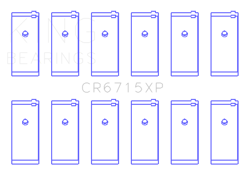 King Engine Bearings CR6715XP0.25 - King Nissan TB42/TB45/TB48 L6 4.2L/4.5L/4.8L (Size 0.25mm) Tri-Metal Perf Rod Bearing Set