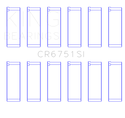 King Engine Bearings CR6751SI0.75 - Ford 155 (Size +0.75mm) Connecting Rod Bearing Set
