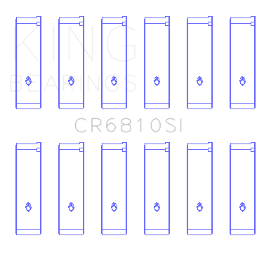 King Engine Bearings CR6810SI0.25 - Chrysler 215 (Size +0.25mm) Connecting Rod Bearing Set