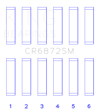King Engine Bearings CR6872SM - King Toyota 1GR-FE Connecting Rod Bearing Set - Size STD